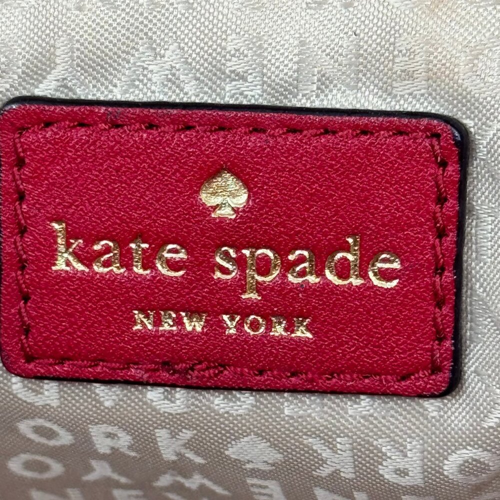 Kate Spade Red Pebbled Leather Satchel Handbag - Picture 13 of 15